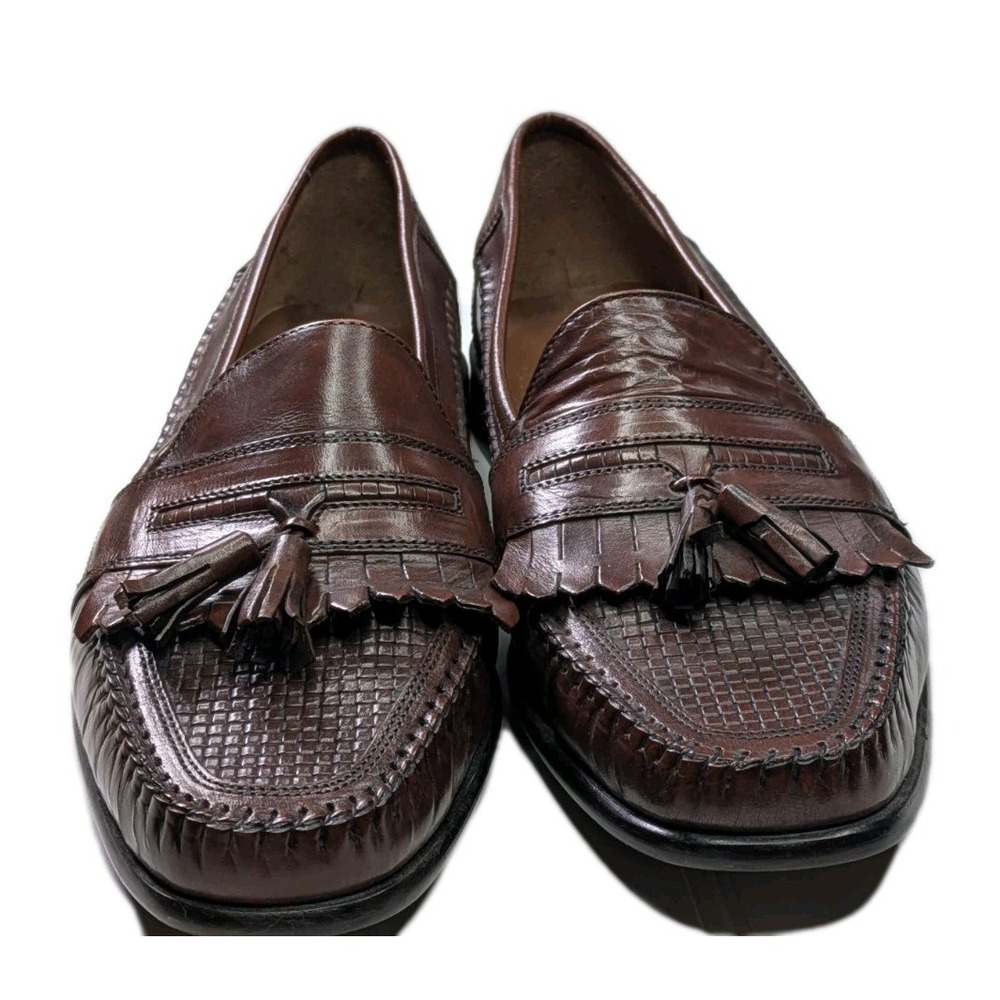 Bostonian Classic Leather Loafer Brown Slip On Men's Size 12M Shoes Flats Dress - Picture 13 of 13